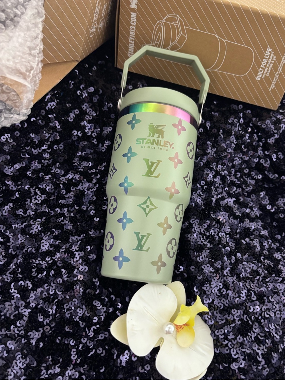 LV Mint Green Insulated Travel Tumbler